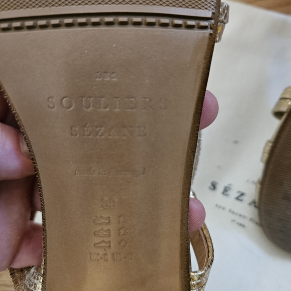 Sezane Gloria Gold Women's Sandals - Picture 4 of 5